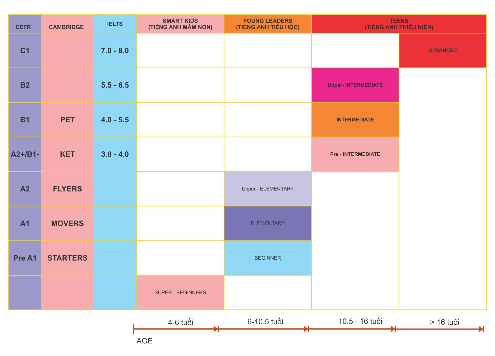 Lộ trình học tiếng Anh toàn diện tại red apple