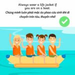Cách phòng tránh đuổi nước ở trẻ 4, Mặc áo phao khi đi thuyền